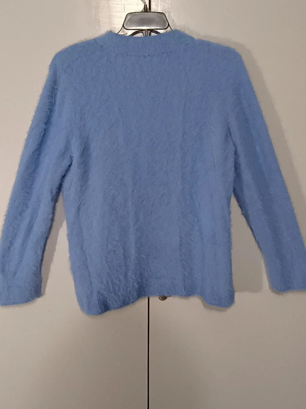 Chico’s Blue Fuzzy Eyelash Knit Sweater Size 2 / Large